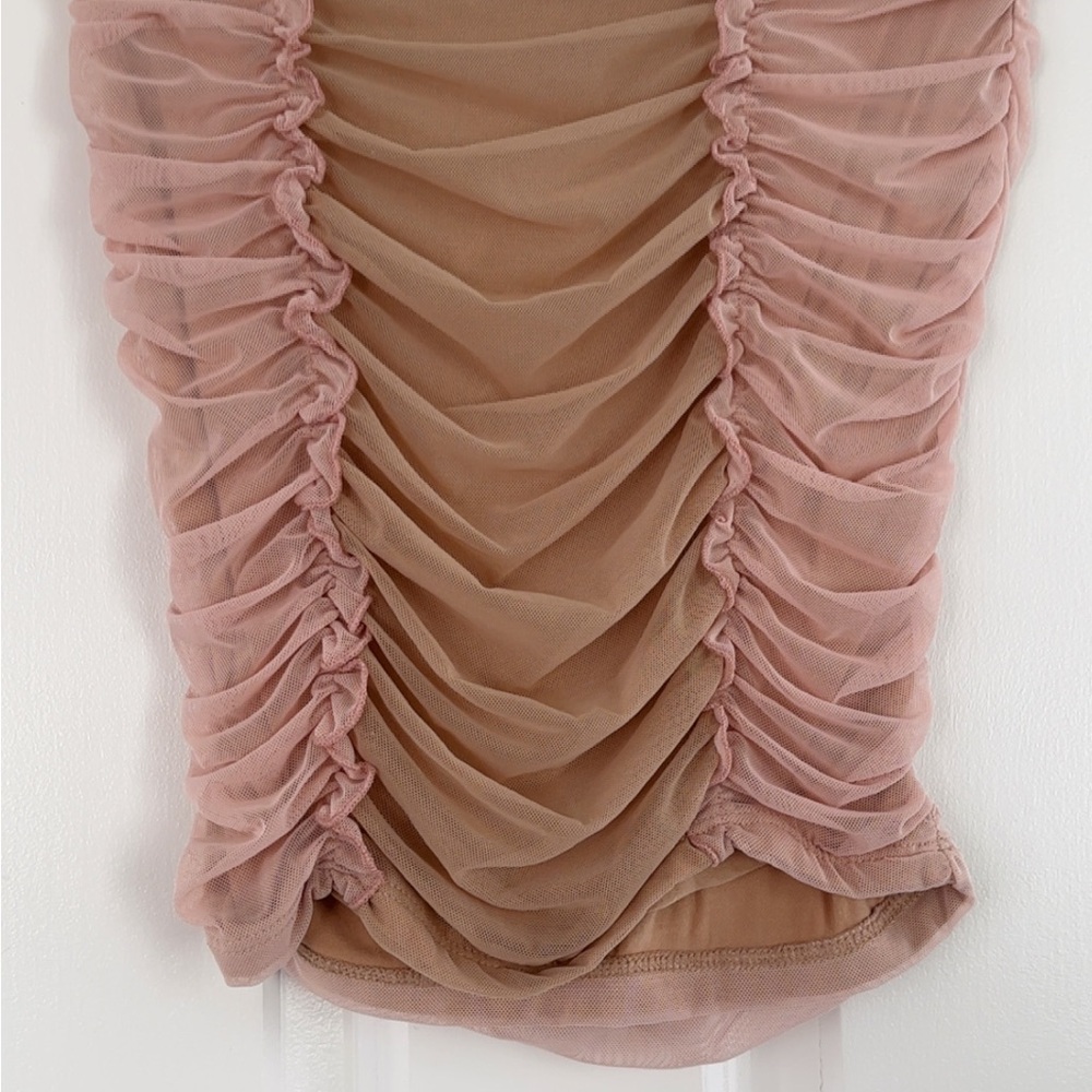 Elegant Pink Ruched Skirt